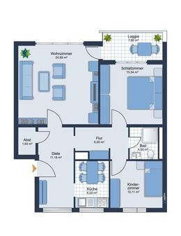 Top-renoviert, Eggenstein-Leo, 3,5 Zi. Wfl - 84 qm, 2. OG - Stellplatz, Balkon. frei n. Absprache - Eggenstein-Leopoldshafen