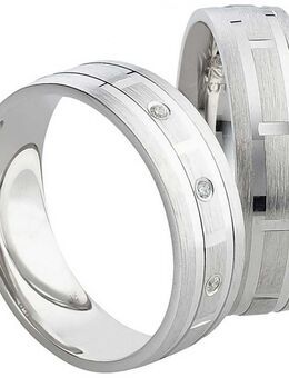Rhodinierte Silberringe mit drei Zirkonias SR096-SR097 - Aholming