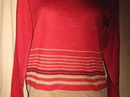 NEU * Edel * klassisch * Original VINTAGE * Streifen * Fein- Strick- Pullover "Bonita" Gr. 38- 40/ S- M * rot * caramèl- beige * - Riedlingen