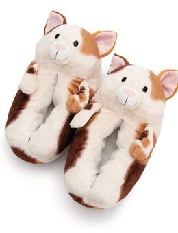 Nici Nici Green Glückskatze Plüsch Hausschuhe Motiv Hausschuh mit Textilfutter