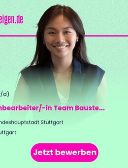 Sachbearbeiter/-in Team Baustellen (m/w/d) - Stuttgart