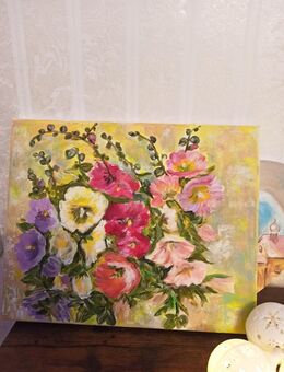 Acryl Leinwand "Stockrosen" - Celle