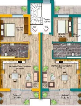 NEUBAU von 2 exklusiven Stadtvillen Penthousewohnung Nr. 7/Nr. 8 mit PKW-Tiefgaragenstellplatz in Kassel-Harleshausen... - Kassel