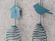 Zwei (2) Meisenknödelhalter Meisenknödelspender Futterspiralen - Motiv Haus, Vogel - Hamburg Wandsbek