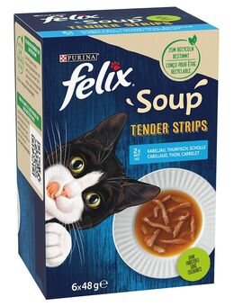 12 + 6 gratis! 18 x 48 g Felix Soup - Filet Geschmacksvielfalt aus dem Wasser