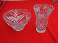Glas Vase +Schale 16 cm satiniert Deko zus. 6,- - Flensburg