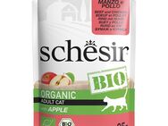 Sparpaket Schesir Bio Pouch 16 x 85 g - Bio-Rind und Bio-Huhn mit Bio-Apfel