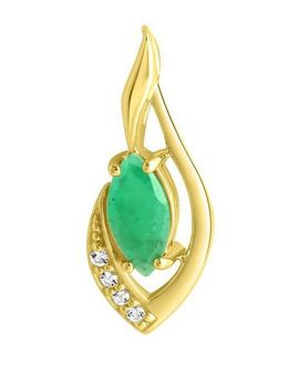 Firetti Kettenanhänger Schmuck Geschenk Gold 375 Halsschmuck Anhänger Halskette Tropfen, mit Smaragd, Weißtopas