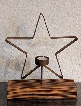 Stern mit Teelicht und Holzfuß - Banzkow