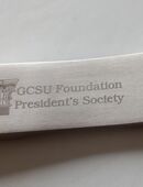 Flaschenöffner Edelstahl m. Gravur: "GCSU Georgia College & State University Foundation President's Society" in 12203