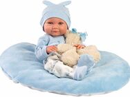Llorens Babypuppe Nico mit Kissen, blau, 40cm, Made in Europe