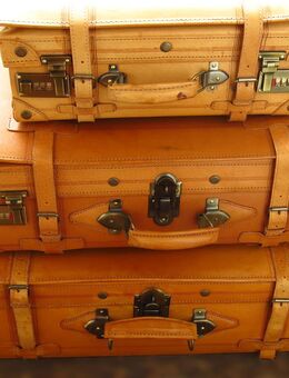 Kofferset 3 Koffer Vintage echtes Leder braun gepflegter Zustand - Füssen