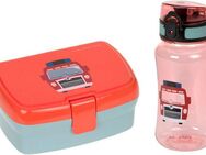 LÄSSIG Lunchbox Tiny Drivers, Fire Engine, Polyprophylen (PP), Tritan, (Set, 2-tlg), mit Trinkflasche