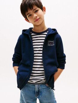 Tommy Hilfiger Kapuzensweatjacke TOMMY FLAG HILFIGER ZIP HOODIE mit Kängurutasche, Logo