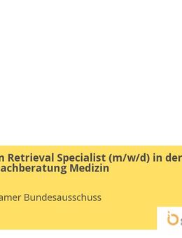 Information Retrieval Specialist (m/w/d) in der Abteilung Fachberatung Medizin - Berlin