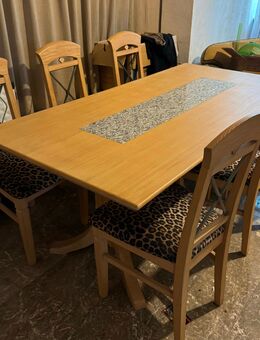 Esszimmertisch mit 6 Stühle Pinie gebürstet und gekalkt - Mainz