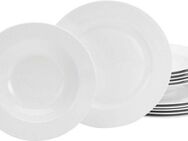 CreaTable Tafelservice Fleur Roya (12-tlg), 6 Personen, Porzellan, extrem dünn, leicht, lichtdurchlässig