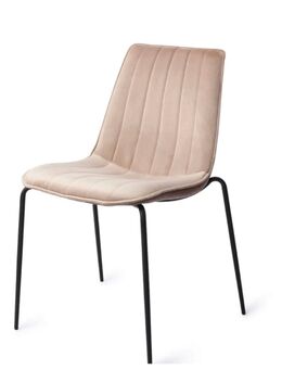 Stuhl beige - schwarz für Wohn - und Esszimmer, 2er- Set - Mannheim