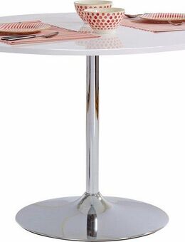 INOSIGN Esstisch Trompet, rund, Ø110 cm, Tischplatte weiß Hochglanz, Trompetenfuß, Tulpentisch
