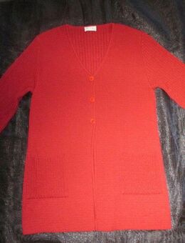 NEU * DESIGNER * Long * Lange * Schurwolle * Feinstrick * Grobstrick * Strickjacke * Cardigan "BONITA" Gr. 38- 40/ S- M * bordaux- rost- rot * - Riedlingen