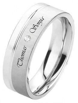 Damenring Edelstahl DE190 mit Zirkonia - Aholming