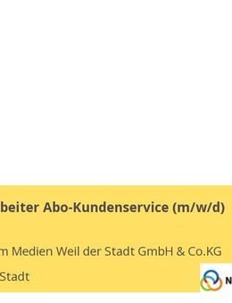 Teammitarbeiter Abo-Kundenservice (m/w/d) - Weil der Stadt