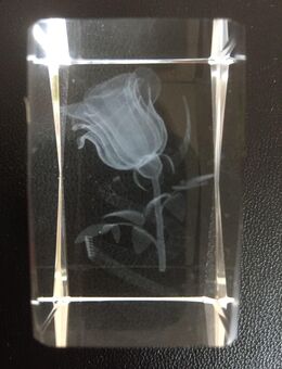 Kristallglas 3D Rose - Lasergravur - Bremen