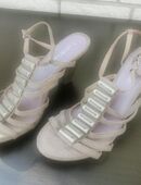 van der Laan Sandalen Sandalette Gr. 39 Wildleder? taupe? Damen Schuhe 7,- in 24944