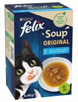 12 + 6 gratis! 18 x 48 g Felix Soup - Geschmacksvielfalt aus dem Wasser