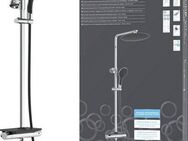 Eisl Brausegarnitur Grande Vita, Höhe 101 cm, Duschsystem mit Thermostat und Ablage, Regendusche mit Wandhalterung