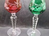 2 Stück Römer Kristallgläser Gläser Römerglas Glas Likörglas 13cm hoch 5cm breit - Essen