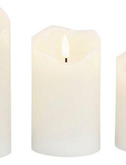 BONETTI LED Dekolicht Weihnachtsdeko, 3er Set, Timerfunktion, Warmweiß, LED-Kerze mit 3D Flamme und Timer