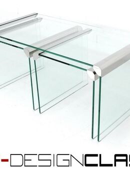 wie neu! Gallotti Radice T35 R Größe "L" Tisch Set Couchtisch Coffee Table Satztische Glas Edelstahl - Hamminkeln Zentrum