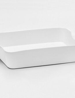van Well Auflaufform Backform eckig, 35 x 22,5 x 7,5 cm, Porzellan, (1-St), weiß glänzend, spülmaschinen- und mikrowellengeeignet