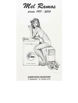 Mel Ramos program Kunsthaus Hannover bleistiftzeichnung 40x30cm Gerahmt - Düsseldorf