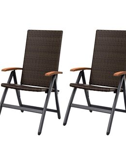 Gartenstuhl Klappsessel 2er Set verstellbar braun Set453 - Wuppertal