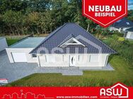 Musterhaus! Weißer Neubaubungalow mit massiver Garage in ruhiger Sackgassenlage! - Herzlake