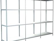 SCHULTE Regalwelt Steckregal Stecksystem Grund- und 2x Anbauregale, Metall weiß, 1800x3200x500 mm, 12 Böden