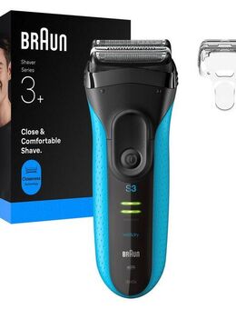 Braun Elektrorasierer Series 3+ 3040s, 3 flexible Klingen, effizienter MicroComb Mitteltrimmer