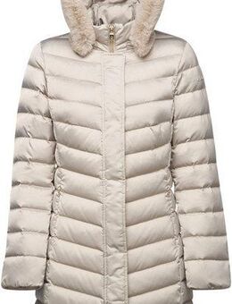 Geox Steppmantel BETTANIE mit abnehmbarer Kapuze, Fellimitat, verdeckter Reißverschluss