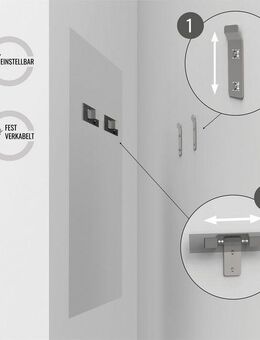 Loevschall Badspiegel Atlas Rund, Badezimmerspiegel mit LED Beleuchtung, Lichtspiegel (1-St), Touchpanel für Lichtsteuerung, Verstellbarer Spiegel, Dänisches Design