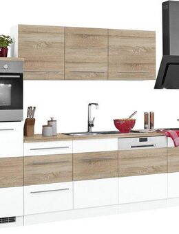 KOCHSTATION Küchenzeile KS-Trient, Breite 300 cm, wahlweise mit E-Geräten, mit Arbeitsplatte