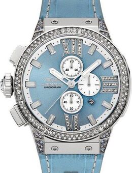 HAEMMER GERMANY Chronograph EMINENT JOLY, E-013, Quarzuhr, Damenuhr, Datum, Stoppfunktion, Saphirglas, Lederarmband