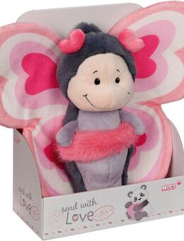 Nici Kuscheltier Love, Schmetterling, 21 cm, in Geschenkbox, enthält recyceltes Material