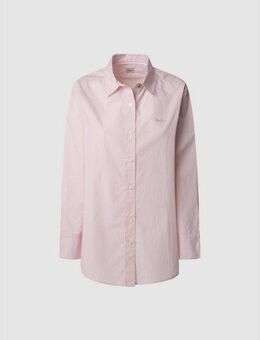 Pepe Jeans Hemdbluse mit Ton-in-Ton Logostickerei auf der Brust