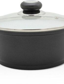 Krüger Fleischtopf Aluguss Topf mit Glasdeckel Oslo, Aluminiumguss (1-tlg), für Induktions-Kochfelder geeignet