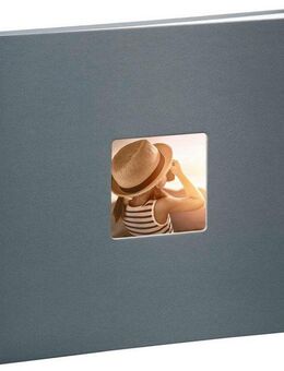 Hama Fotoalbum Spiralalbum 36 x 32 cm, 50 weiße Seiten, Fotoalbum, grau