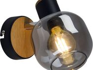 näve Wandleuchte Fumoso, ohne Leuchtmittel, 1er Spot>>Fumoso<<,excl.1xE14 max.40W,Smoking Glas,schwarz/natur