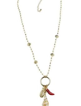 COLLEZIONE ALESSANDRO Lange Kette Lopes, mit echtem Muschelanhänger