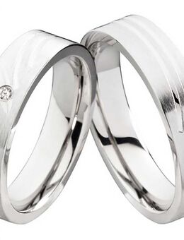 Edelstahlringe E149 mit Zirkonia und Gravur - Aholming